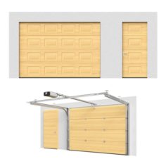 Sectional gates Hormann Wood open – closed 3D Model