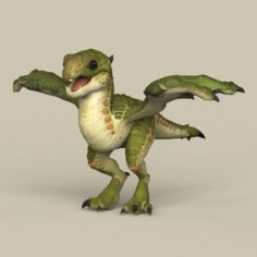 Game Ready Dragon Baby 3D Model