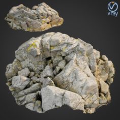 3d scanned rock cliff D2 3D Model
