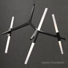 Agnes Chandelier 6 lights gold 3D Model