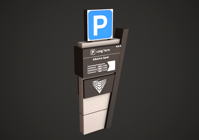 Parking Stand Low Poly 3D Model