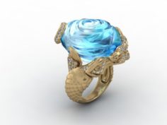 Jewellery ring mermaid 3D Model
