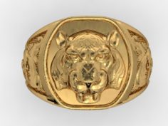 Tiger signet ring 3D Model