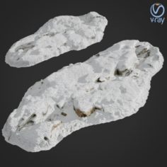 3d scanned rock cliff E Snow 3D Model