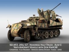 SDKFZ 251 Ausf C – Hanomag AA- vehicle – 8 3D Model