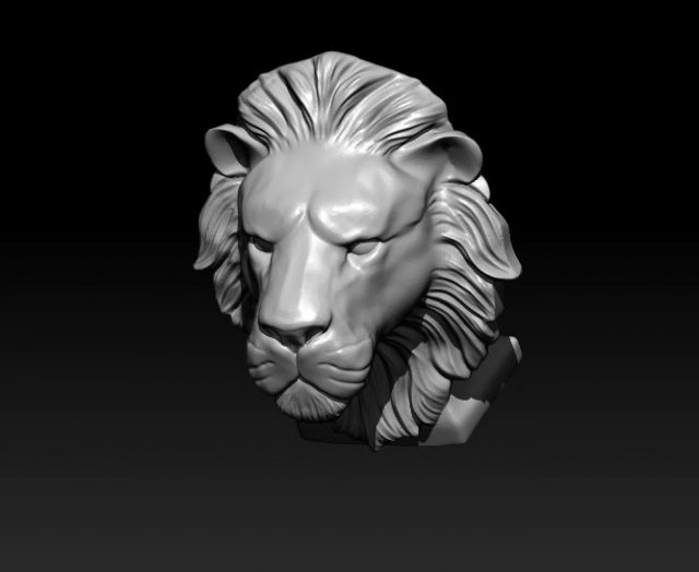 Lion head statue 3D Model