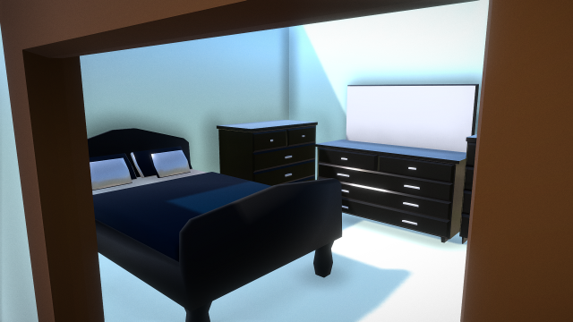 Elegant Low Poly Master Bedroom Set 3D Model