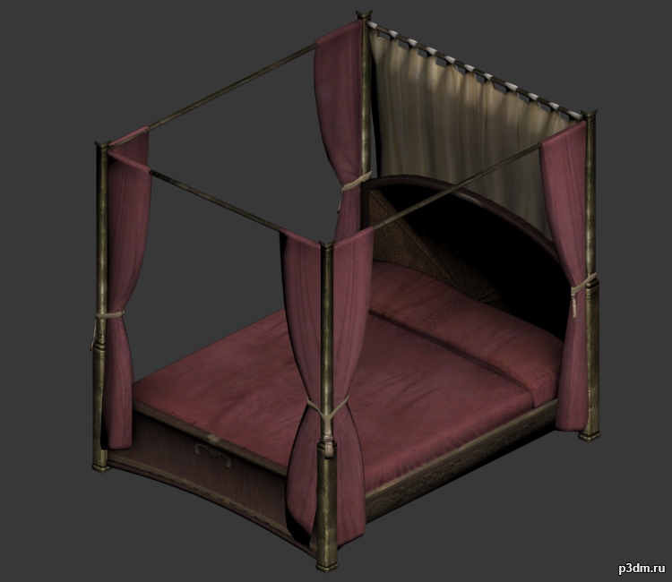 4 Poster Bed 3D Model