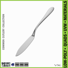 Fish Knife Common Cutlery 3D Model