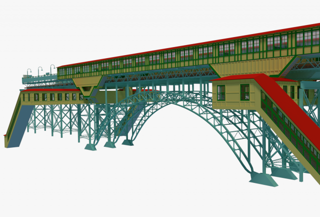 NYC bridge – metro station 3D Model