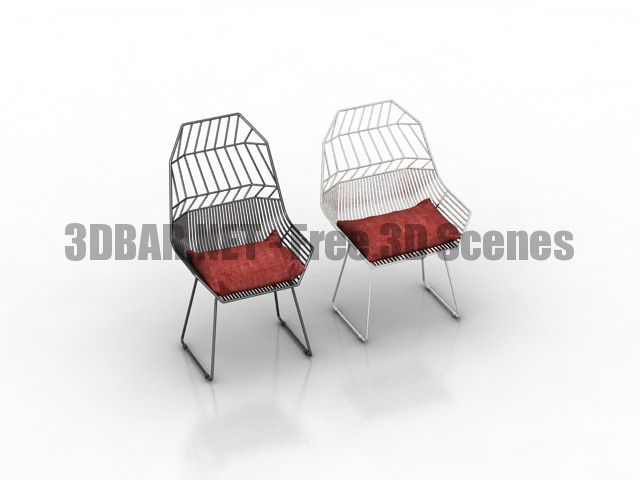 Metal chairs 3D Collection