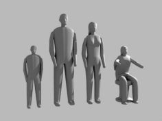 Small low detalied people 3D Model