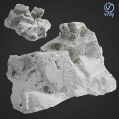 3d scanned rock cliff C Snow 3D Model