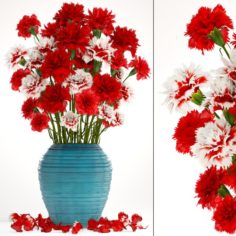 Bouquet of flowers red Carnation 3D Model