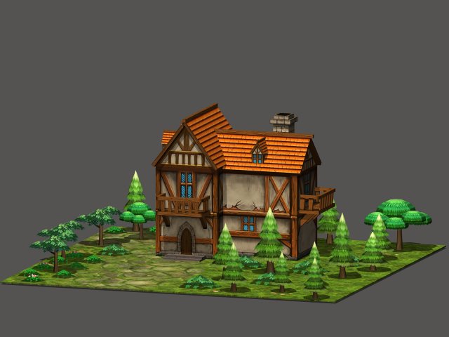 Cartoon Fantasy House 3D Model