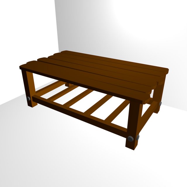 Low Poly Wooden Table 3D Model