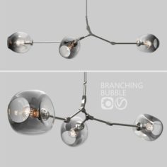 Branching bubble 3 lamps 2 by Lindsey Adelman DARK SILVER 3D Model
