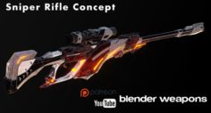 Sniper Rifle Concept 3D Model