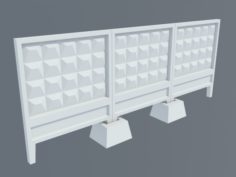 Lowpoly concrete fence 3D Model