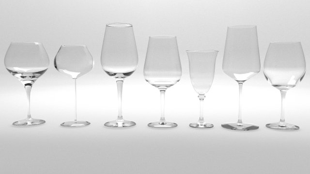 Wine Glass set 3D Model