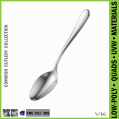 Dessert Spoon Common Cutlery 3D Model