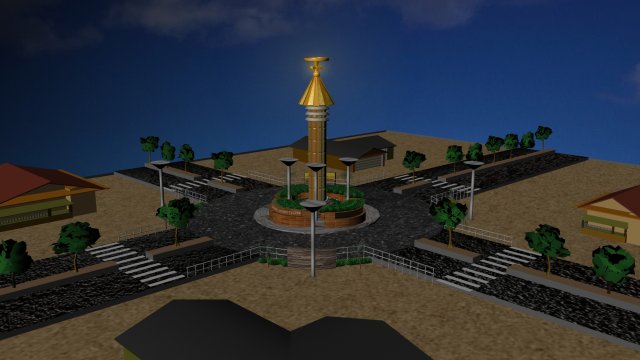 Road Roundabout 3D Model