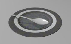 Plate with a spoon 3D Model