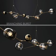 Branching burst 6 lamps by Lindsey Adelman DARK-GOLD 3D Model
