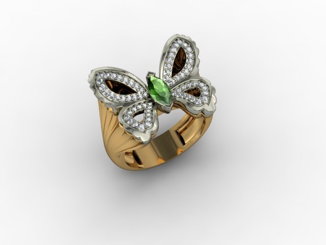 Jewellery ring butterfly 3D Model