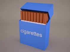 Opened Cigarettes Pack 3D Model
