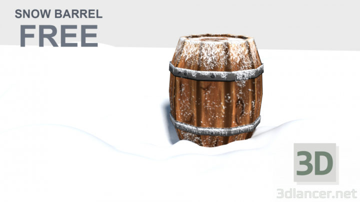 3D-Model 
3d Snow Barrel Game Asset – Low poly
