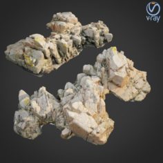 3d scanned rock cliff A2 3D Model