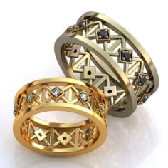 Wedding rings-SET 30 3D Model