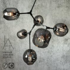 Branching bubble 6 lamps by Lindsey Adelman DARK BLACK 3D Model
