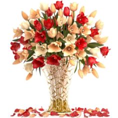 Bouquet of tulips 3D Model