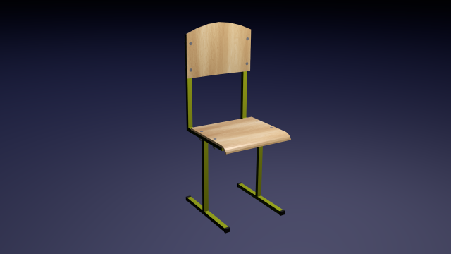 Wooden Classroom 3D Model