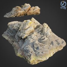 3d scanned rock cliff E2 3D Model