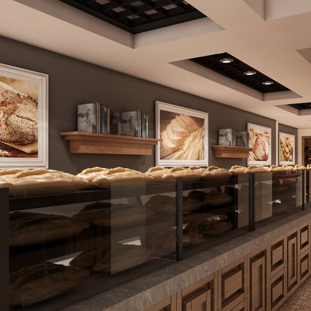 Bagel Bakery Interior 01 V1 3D Model