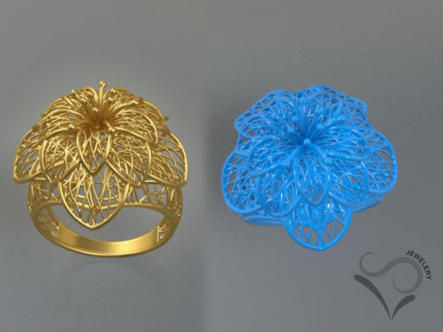 Golden ring 3D print model 3D Model