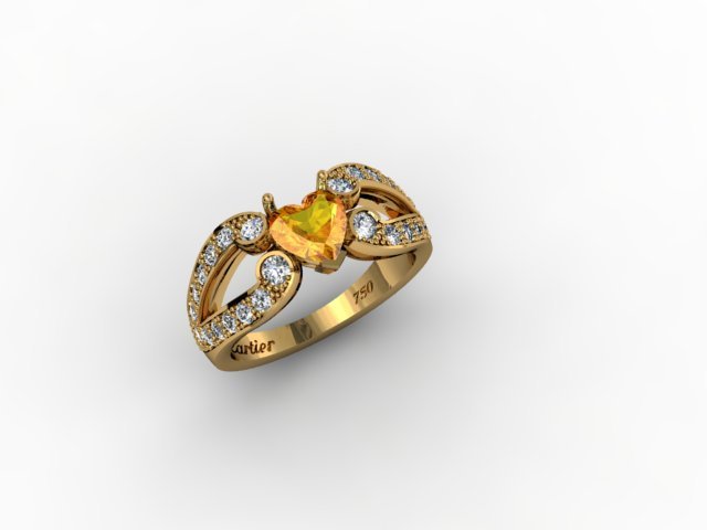 Jewellery ring heart 3D Model