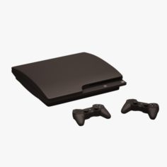 Sony Ps3 and Controller 02 3D Model