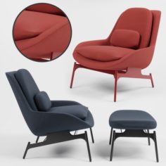 Field Lounge Chair and Field Ottoman 3D Model