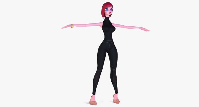 Stylized Cartoon Girl 3D Model