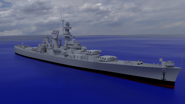 USS Alaska CB-1 Battle Cruiser 3D Model