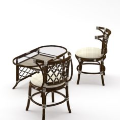 Cafe Table And Chairs 3D Model