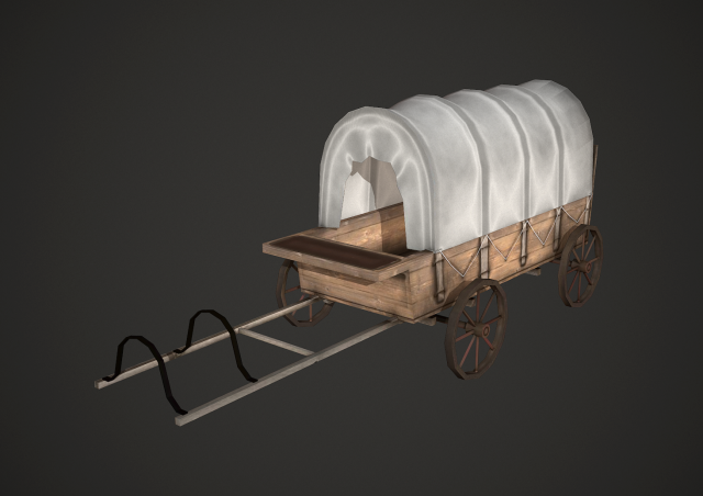 Wagon Low Poly 3D Model