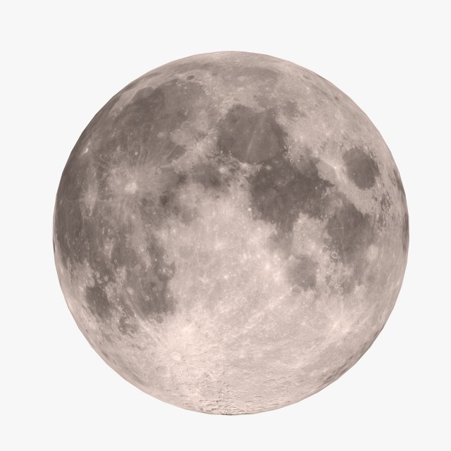 Lowpoly Moon 01 3D Model