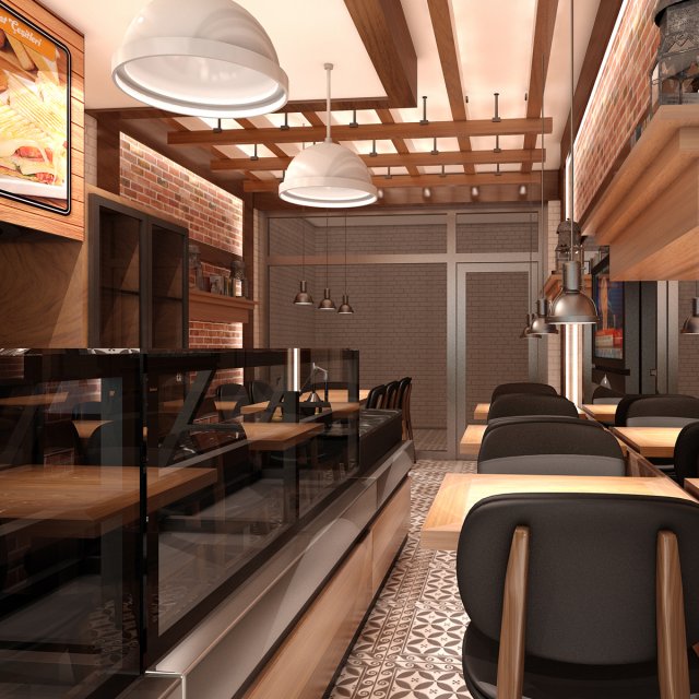 Restaurant Interior 02 3D Model