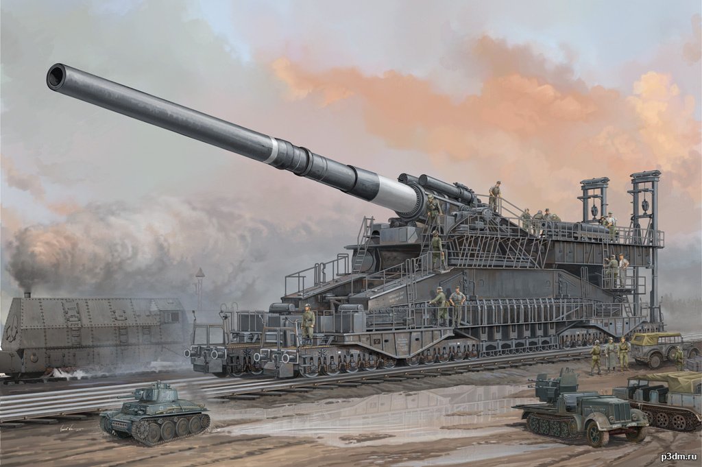 Railway gun 3D Model