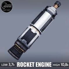 Rocket space small engine low poly 3D Model